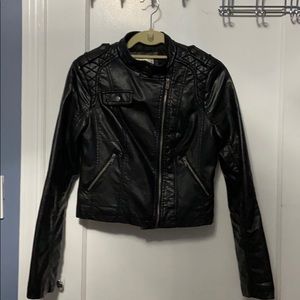 Faux black leather jacket
